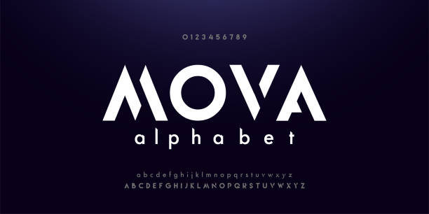 Abstract digital modern alphabet fonts. Typography technology electronic dance music future creative font. vector illustraion Abstract digital modern alphabet fonts. Typography technology electronic dance music future creative font. vector illustraion typescript stock illustrations