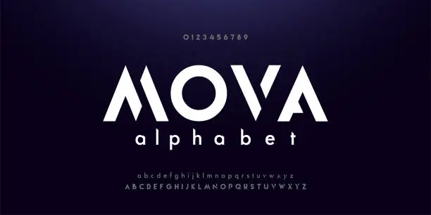 Vector illustration of Abstract digital modern alphabet fonts. Typography technology electronic dance music future creative font. vector illustraion