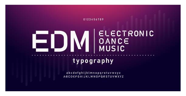 數位音樂現代字母字體。排版edm電子舞蹈音樂未來創意字體設計理念。向量幻石 - future 幅插畫檔、美工圖案、卡通及圖標
