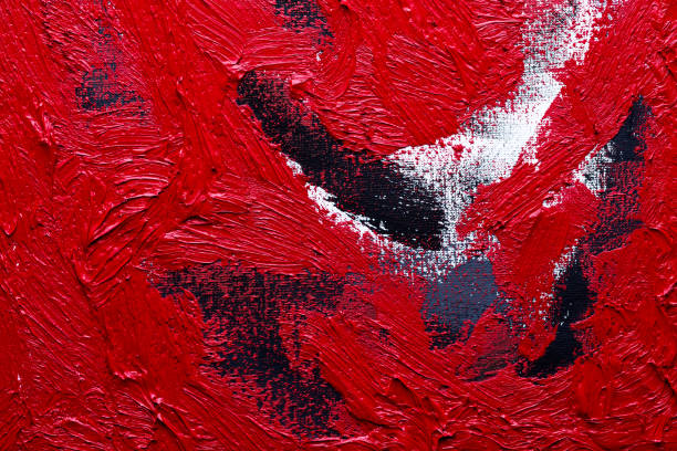 Abstract painted background. Background was painted with red, white and black oil color on canvas by hand.