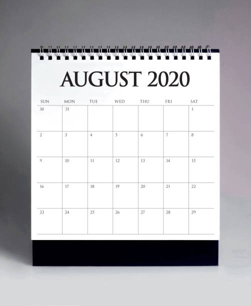 istock Simple desk calendar 2020 - August 1167131758