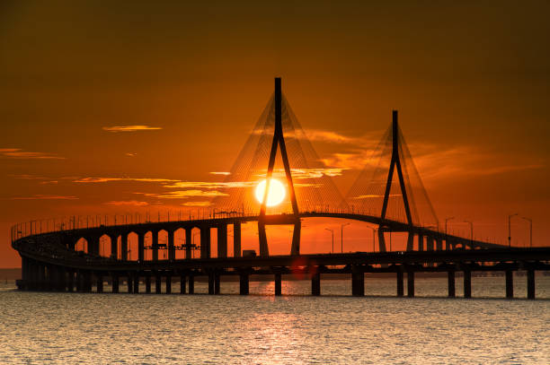 istock Sunset of incheon bridge VD702 1167136772