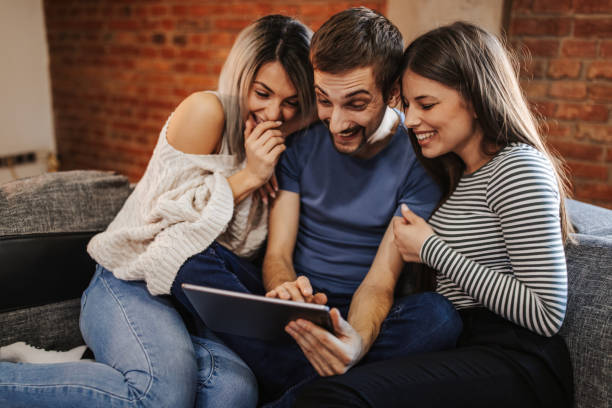 istock Cheerful friends at home 1167139987