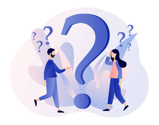 FAQ concept set. People around exclamations and question marks. Metaphor question answer. Modern flat cartoon style. Vector illustration FAQ concept set. People around exclamations and question marks. Metaphor question answer. Modern flat cartoon style. Vector illustration question mark illustrations stock illustrations