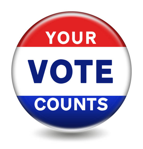 YOUR VOTE COUNTS - election vote button vector art illustration
