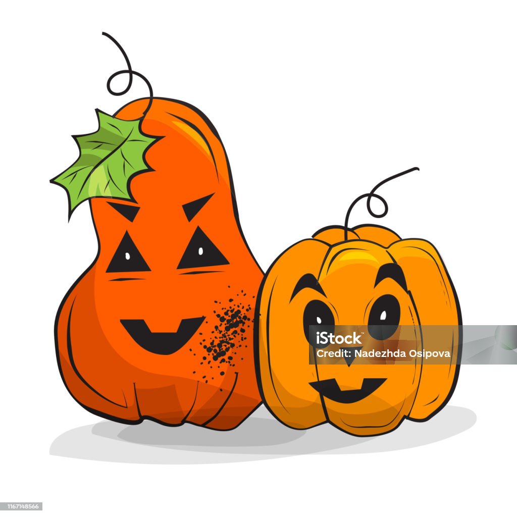 Ilustración de Calabaza De Halloween Más Grande De Dibujos Animados En  Telón De Fondo Blanco Calabaza De Halloween Calabazas De Naranja Festivas  Con Caras De Miedo y más Vectores Libres de Derechos