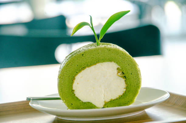 istock Close up of matcha cake roll 1167150380