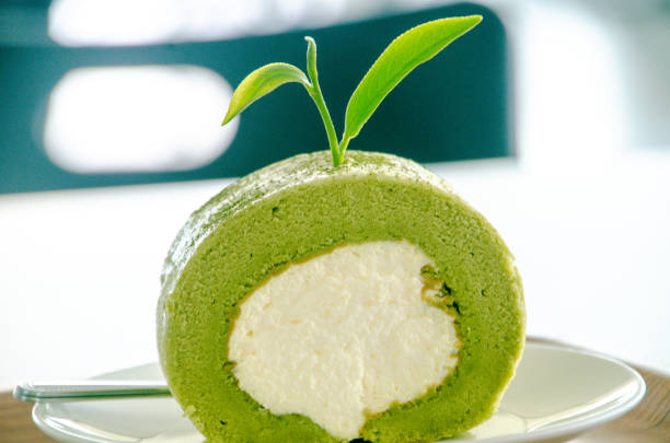 istock Close up of matcha cake roll 1167150402