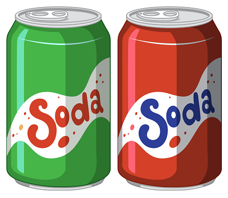 Soda can in aluminium on white illustration