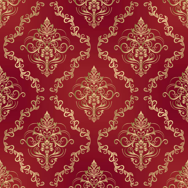 バロック様式の壁紙。ヴィンテージ装飾要素。 - pattern seamless silk rococo style点のイラスト素材／クリップアート素材／マンガ素材／アイコン素材