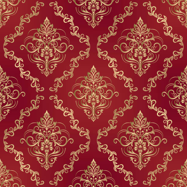 обои в стиле барокко. винтажные декоративные элементы. - wallpaper pattern silk pattern rococo style stock illustrations