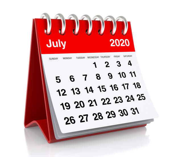 istock July 2020 Calendar. Isolated on White Background. 3D Illustration 1167156573