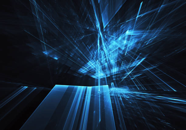 istock Abstract 3D fractal background, 3D illustration. Virtual Neon City 1167158732