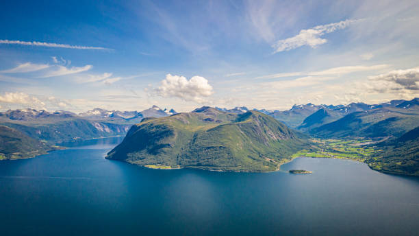 istock The fjord. Waterfall. Norway. Aerial view 1167158751
