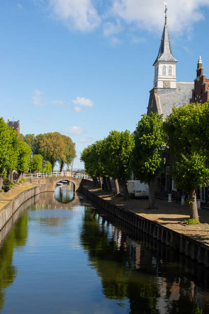 istock Canal in historic Dutch town locks 1167159266