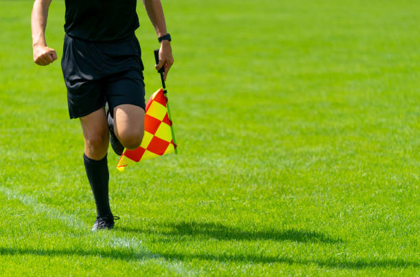istock Low Section Of Man Holding Flag While Running On Grassy Field 1167163618