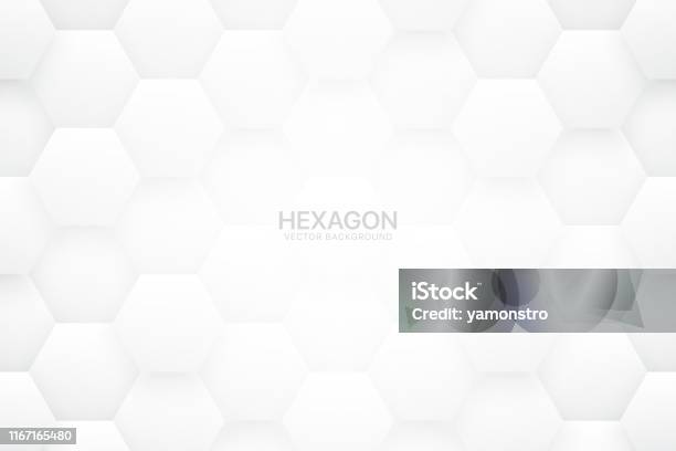3d Vector Tech Hex White Abstract Background Stock Illustration ...