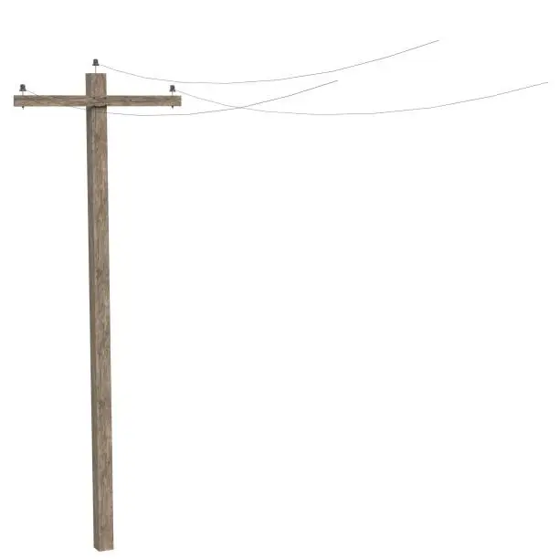 3D rendering illustration of a telephone pole