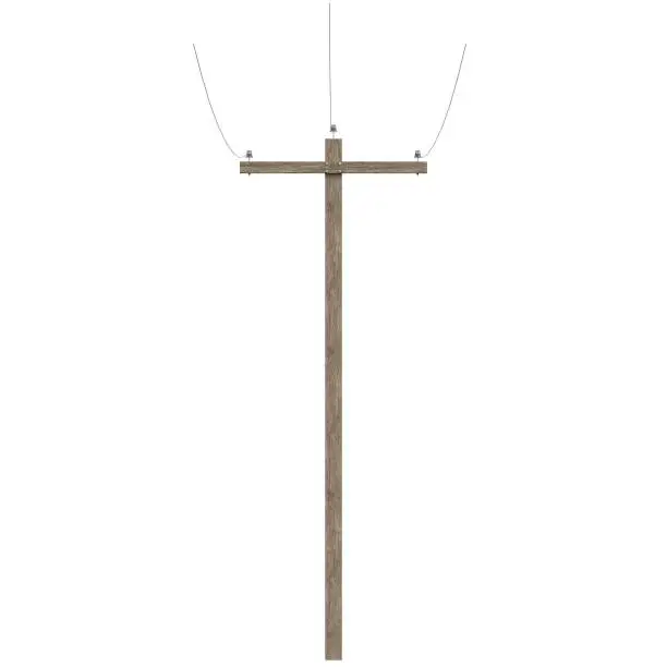 3D rendering illustration of a telephone pole