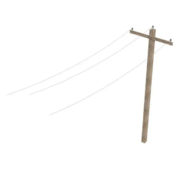 3D rendering illustration of a telephone pole