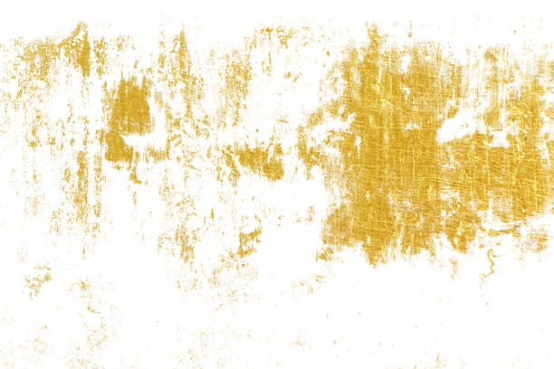 istock Gold splashes Texture. Brush stroke design element. Grunge golden background pattern of cracks, scuffs, chips, stains, ink spots, lines 1167167296