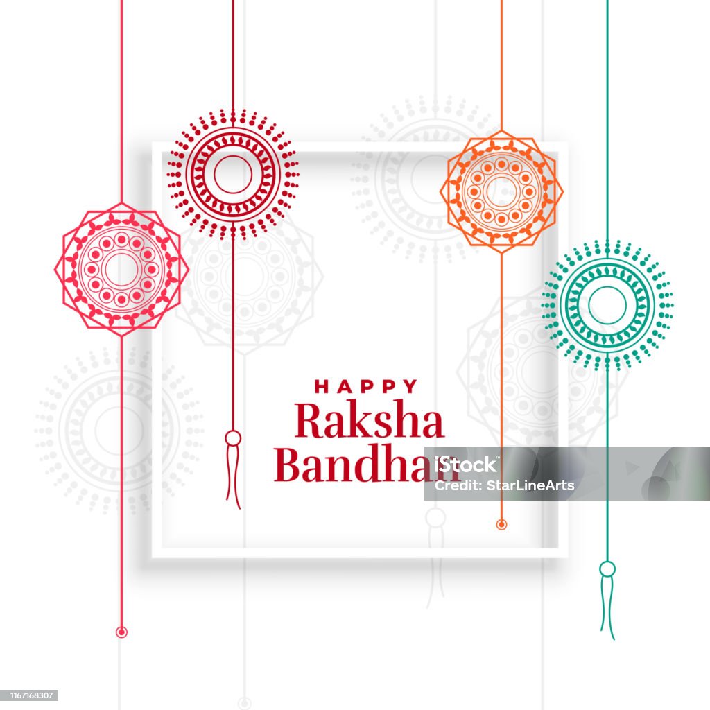 Decorative Rakhi Designs For Happy Raksha Bandhan Stock ...