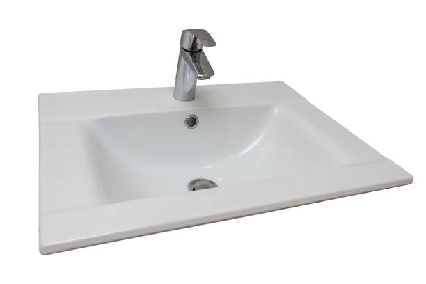 istock Ceramic white washbasin with stainless faucet 1167169112