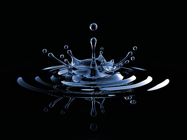 acqua splash su nero - black drop water waterdrop foto e immagini stock