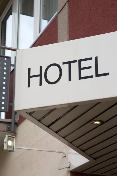 istock Hotel Sign on Building 1167171224