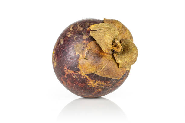istock Deep purple mangosteen isolated on white 1167171933
