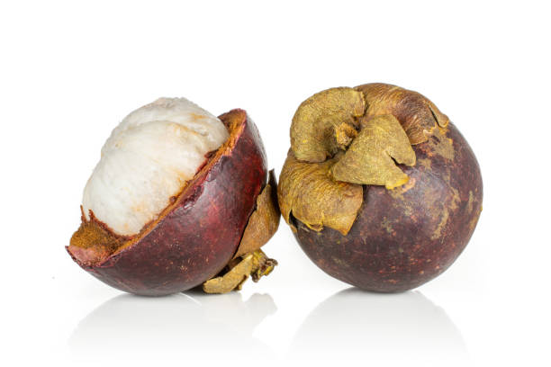 istock Deep purple mangosteen isolated on white 1167172177