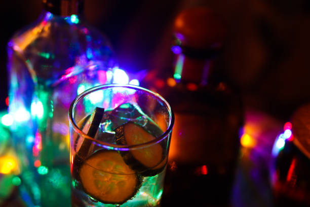 istock Close up of Gin Tonic with cucumber and ice cubes 1167175331