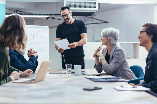 istock Entrepreneur sharing the project details with team 1167175492