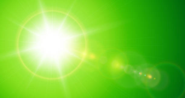 солнце с вспышкой объектива - clear sky flash stock illustrations