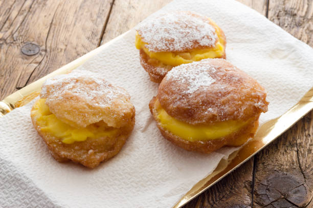 istock Handmade krapfen filled with pastry cream 1167178735