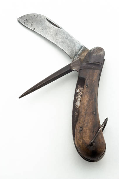 istock Antique vintage rusted sailor jackknife on white background 1167178968