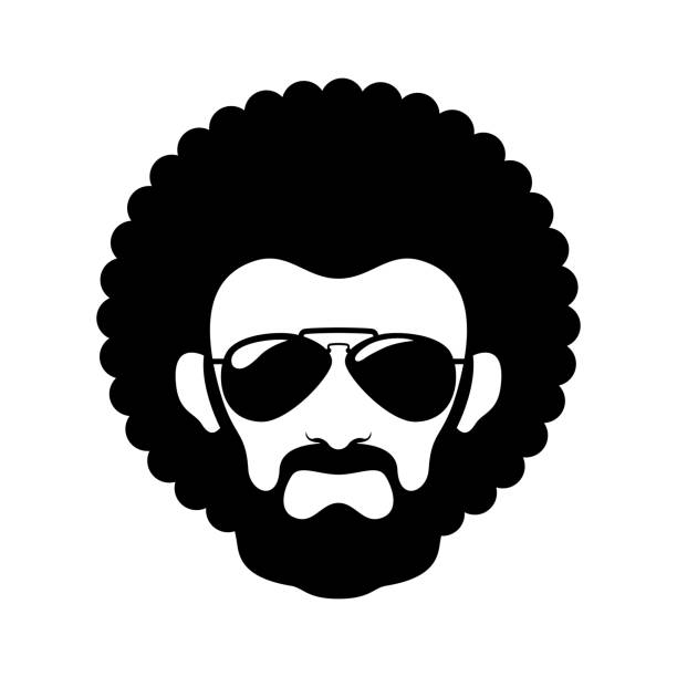 Afro Haircut African Man Icon Vector Illustration Clip Art of an Afro Haircut African Man Icon afro man stock illustrations