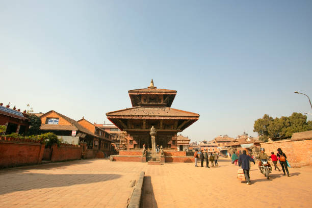 Khatmandu, Nepal-January 01, 2016. Bhaktapur durbar square still visited by many tourist although most building was broken