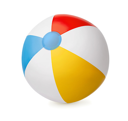 Clorful Inflatable beach ball isolated on white background