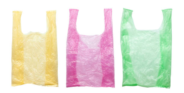 istock Colored plastic bags isolated against a white background. Environmental pollution by disposable bags, recycling 1167189187