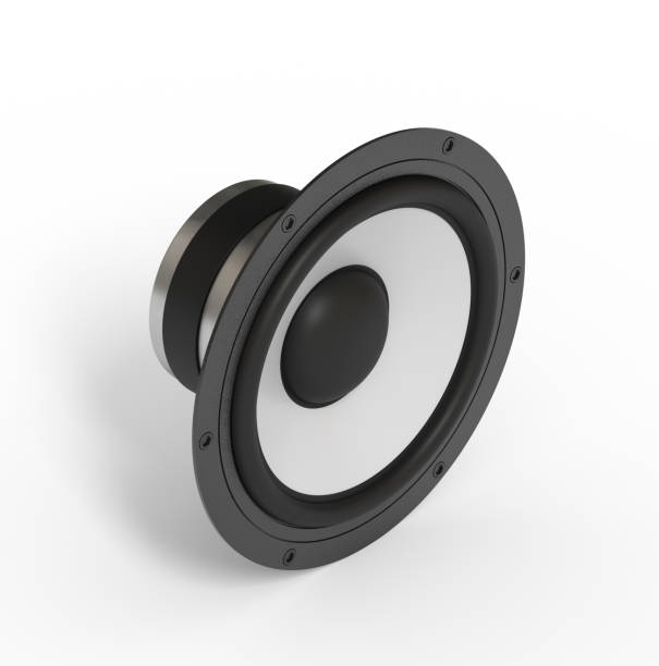 istock black stereo dynamic on white background. sound equipment. audio appliances. 3d rendering 1167191972