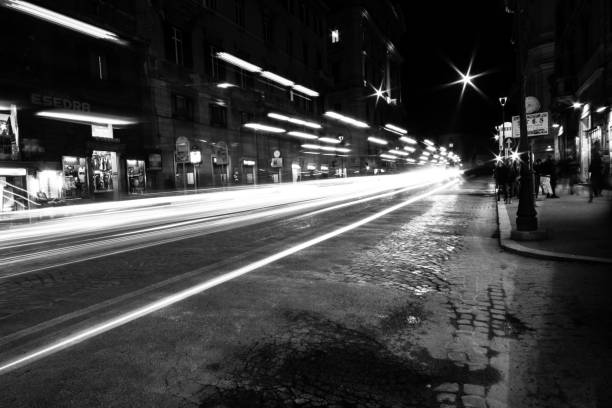 Black and white street Photography :  Ambulance stock photo