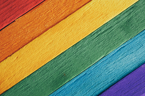 rainbow flag wood plank Texture background for design