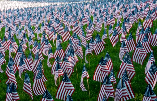 istock Field Of American Flags 1167196440