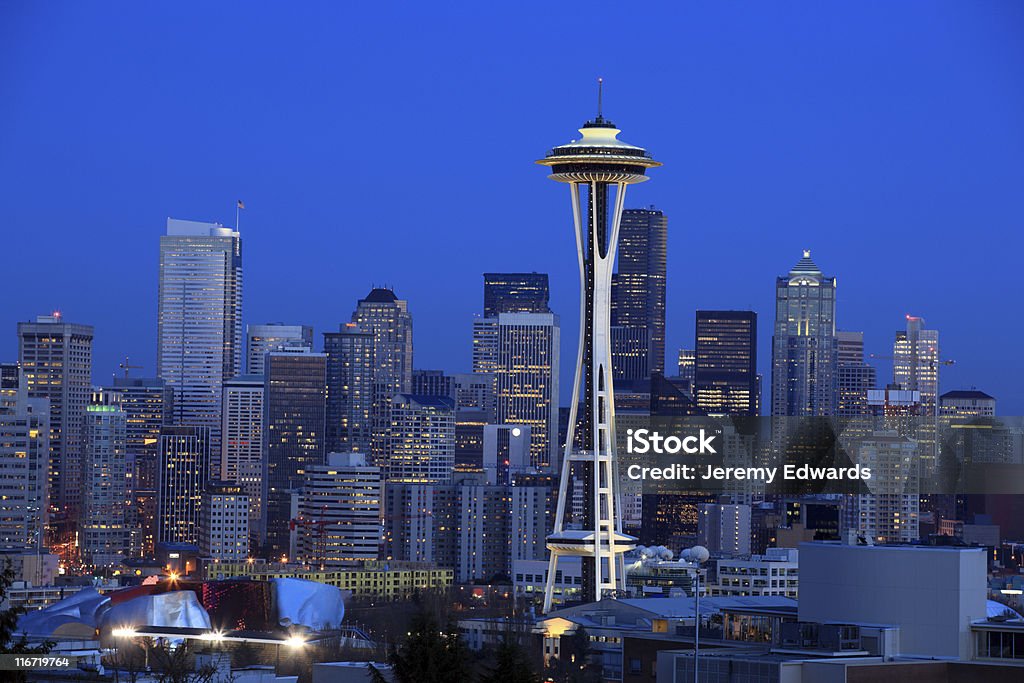 Seattle, WA Skyline Color Image Stock Photo