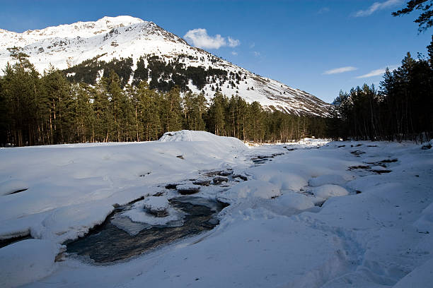 rzekę i góry - winter stream river snowing zdjęcia i obrazy z banku zdjęć