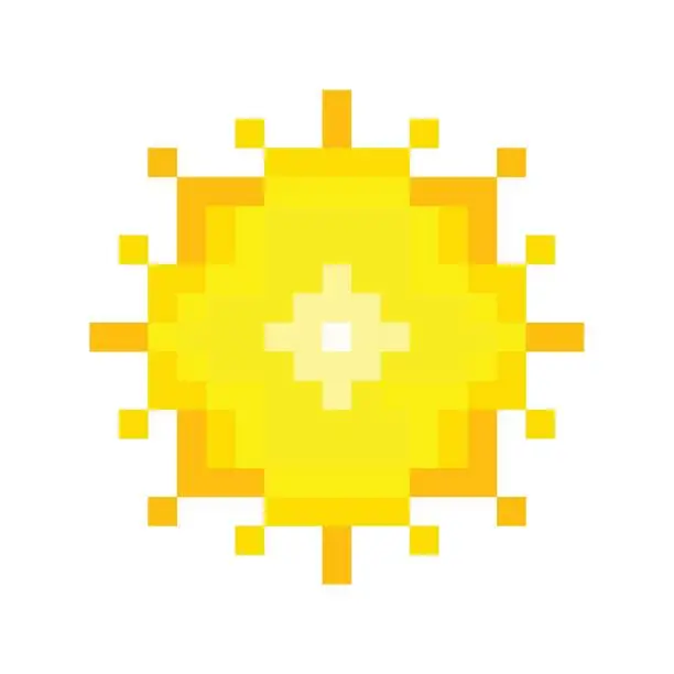Vector illustration of Sun pixel icon