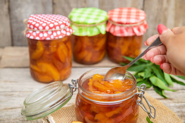istock Preservation of nectarine jam. Selective focus. food. 1167204050