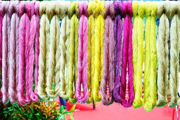 Photo of The roll of silk fiber