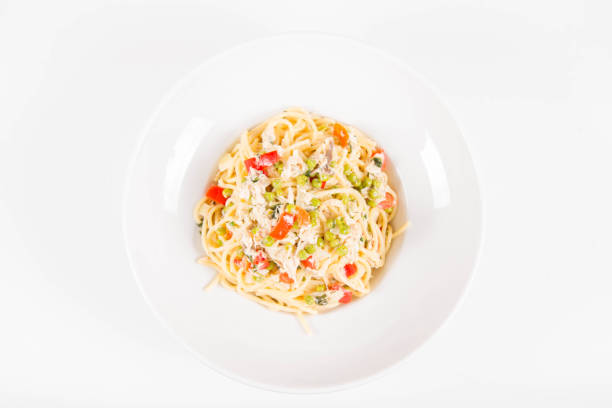 istock Spaghetti with smoked mackerel and vegetables 1167208409
